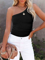 Load image into Gallery viewer, Ribbed One-Shoulder Tank
