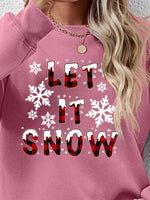 Load image into Gallery viewer, LET IT SNOW Round Neck Long Sleeve Sweatshirt
