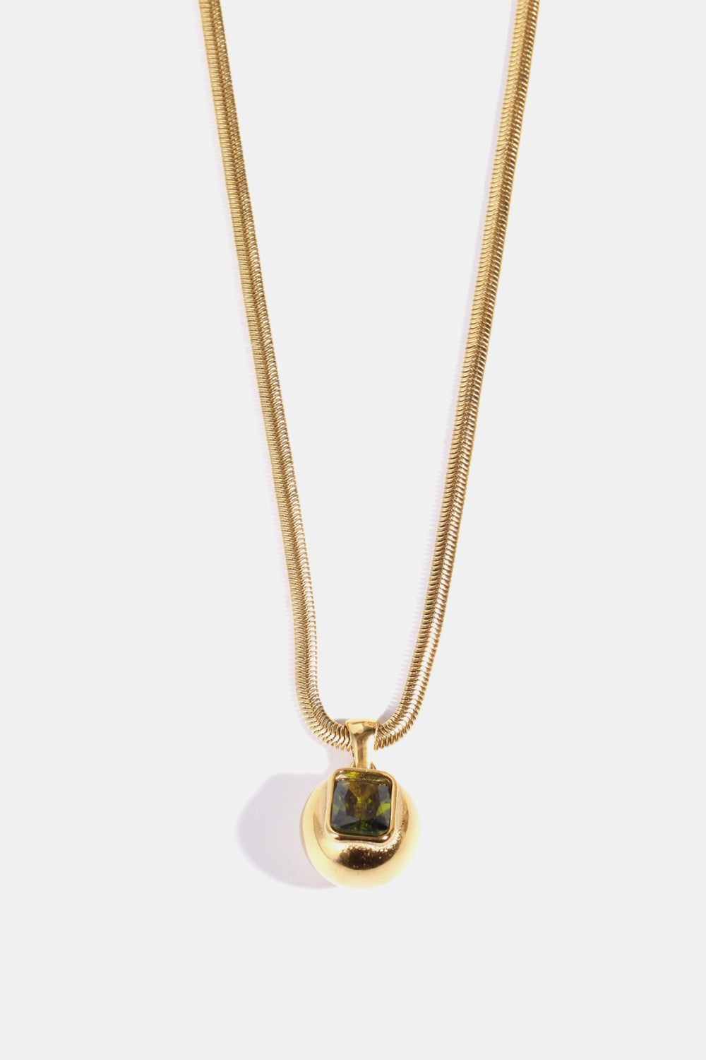 Zircon 18K Gold-Plated Geometrical Pendant Necklace
