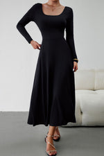 Load image into Gallery viewer, Scoop Neck Long Sleeve Lace-Up Maxi Dress
