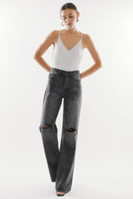 Load image into Gallery viewer, High Waist Distressed Knee Jeans Pants
