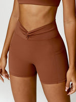 Load image into Gallery viewer, Twisted High Waist Active Shorts with Pockets
