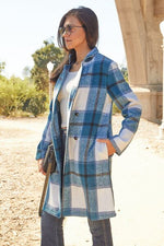 Load image into Gallery viewer, Plaid Button Up Lapel Collar Coat
