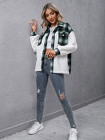 Load image into Gallery viewer, Plaid Collared Neck Button Down Jacket
