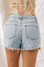 Load image into Gallery viewer, Distressed Denim Shorts
