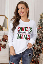 Load image into Gallery viewer, SANTA'S FAVORITE MAMA Graphic Sweatshirt
