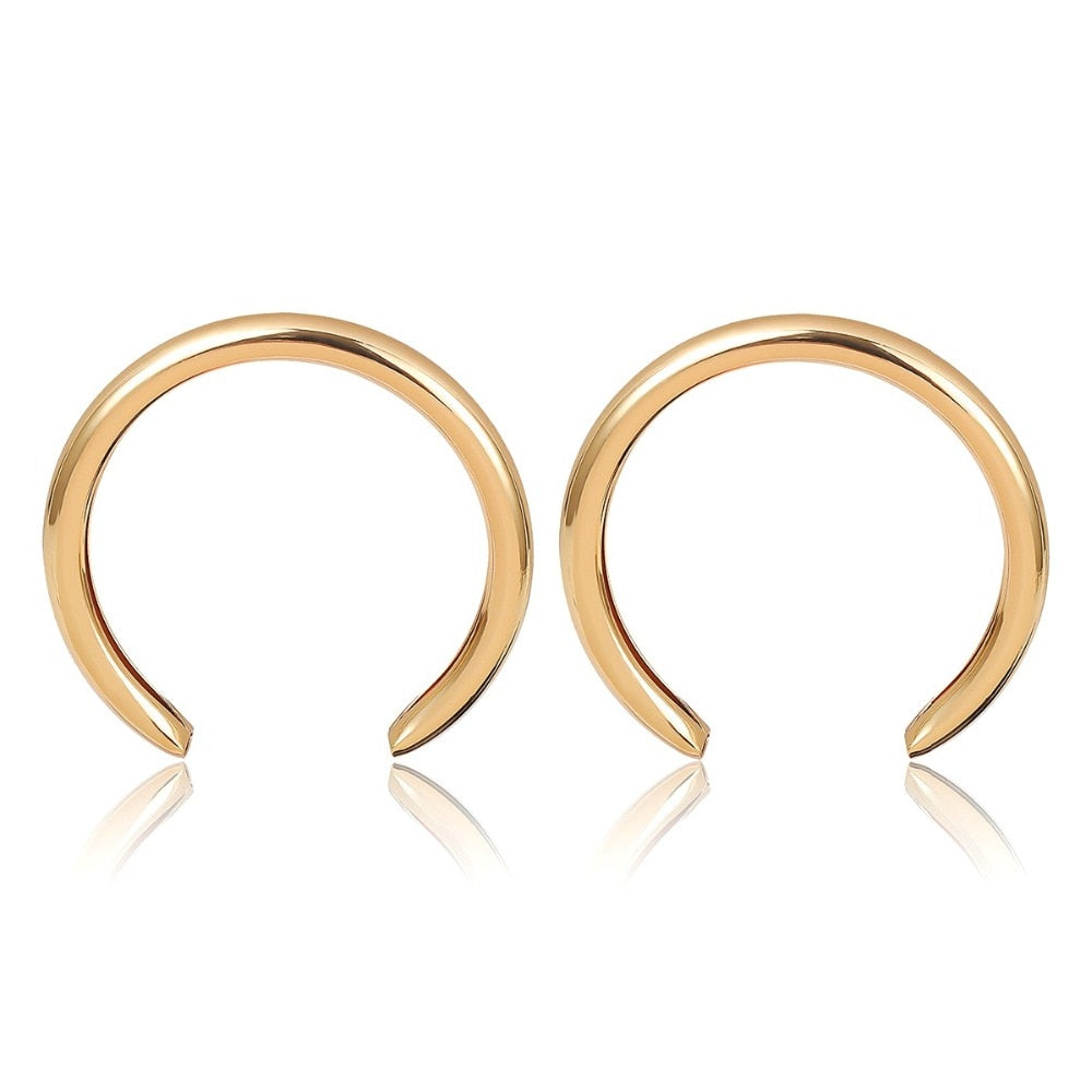 Oversized Gold Hoop Earrings | Bold Open Circle Statement Earrings