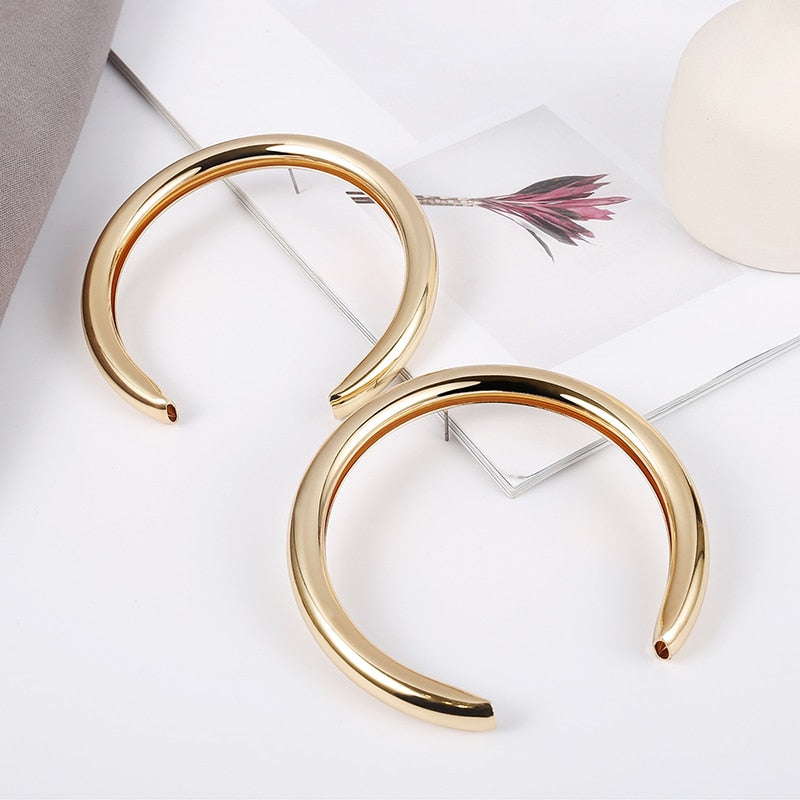 Oversized Gold Hoop Earrings | Bold Open Circle Statement Earrings