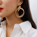 Triple Ring Drop Earrings with Twisted Knot Detail