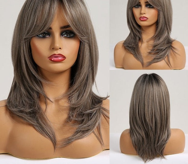 Synthetic blonde highlight wigs