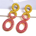 Round Multicolor Crystal Statement Earrings