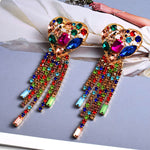 Load image into Gallery viewer, Statement Long Colorful Crystal Earrings
