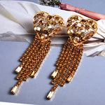 Load image into Gallery viewer, Statement Long Colorful Crystal Earrings
