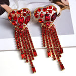 Load image into Gallery viewer, Statement Long Colorful Crystal Earrings
