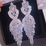 Load image into Gallery viewer, Tassel Crystal Earrings
