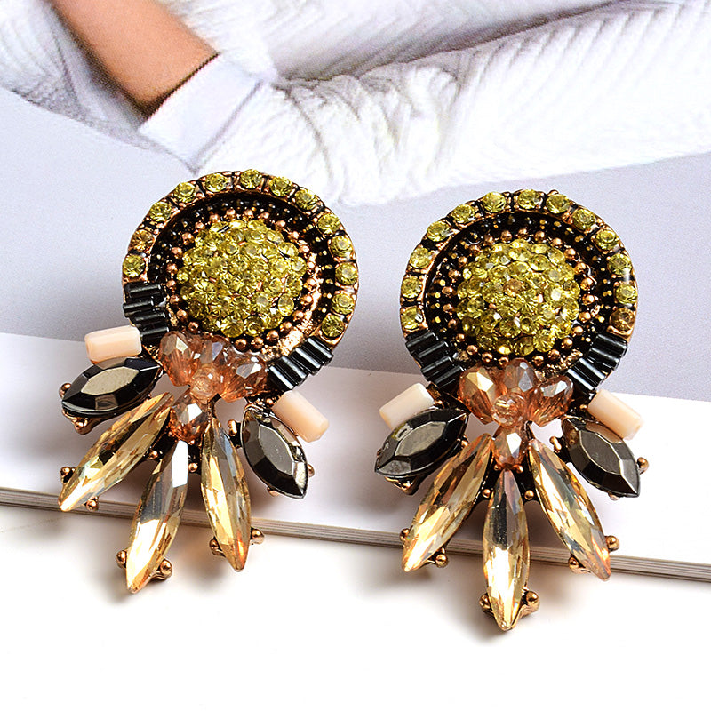 Angular Crystal Geometric Statement Earrings