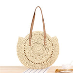 Load image into Gallery viewer, Large Woven Round Boho Bag – Statement Straw Tote

