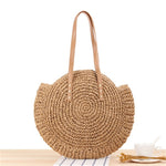Load image into Gallery viewer, Large Woven Round Boho Bag – Statement Straw Tote

