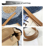 Load image into Gallery viewer, Large Woven Round Boho Bag – Statement Straw Tote
