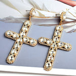 Load image into Gallery viewer, Colorful Cross Crystal Earrings
