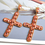 Load image into Gallery viewer, Colorful Cross Crystal Earrings
