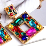 Load image into Gallery viewer, Wanda Square Crystal Earrings
