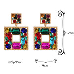 Load image into Gallery viewer, Wanda Square Crystal Earrings

