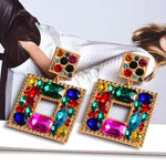 Load image into Gallery viewer, Wanda Square Crystal Earrings

