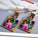 Load image into Gallery viewer, Wanda Square Crystal Earrings
