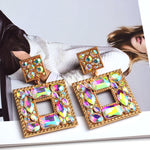 Load image into Gallery viewer, Wanda Square Crystal Earrings
