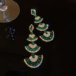 Load image into Gallery viewer, Vintage Green Crystal Earrings
