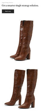 Load image into Gallery viewer, Chunky Heel Knee-High Boots
