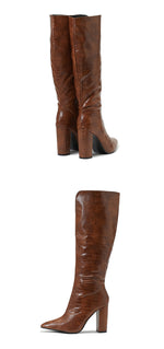 Load image into Gallery viewer, Chunky Heel Knee-High Boots
