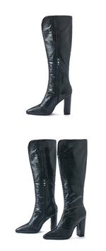 Load image into Gallery viewer, Chunky Heel Knee-High Boots
