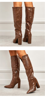 Load image into Gallery viewer, Chunky Heel Knee-High Boots
