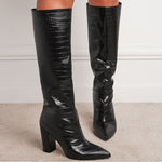 Load image into Gallery viewer, Chunky Heel Knee-High Boots
