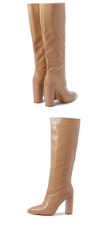 Load image into Gallery viewer, Chunky Heel Knee-High Boots
