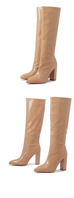 Load image into Gallery viewer, Chunky Heel Knee-High Boots
