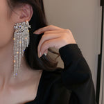Load image into Gallery viewer, Long Tassel Geometric Drop Earrings
