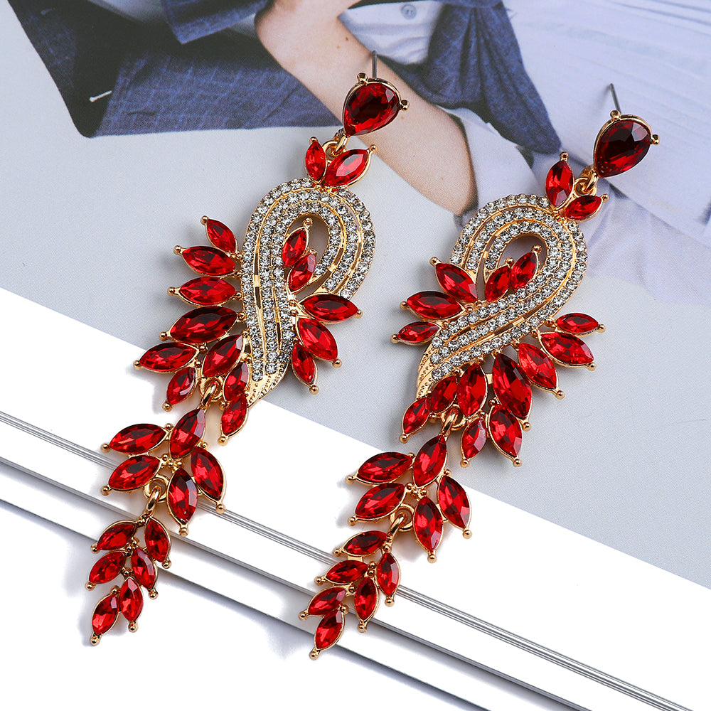 Leaves Crystal Earrings