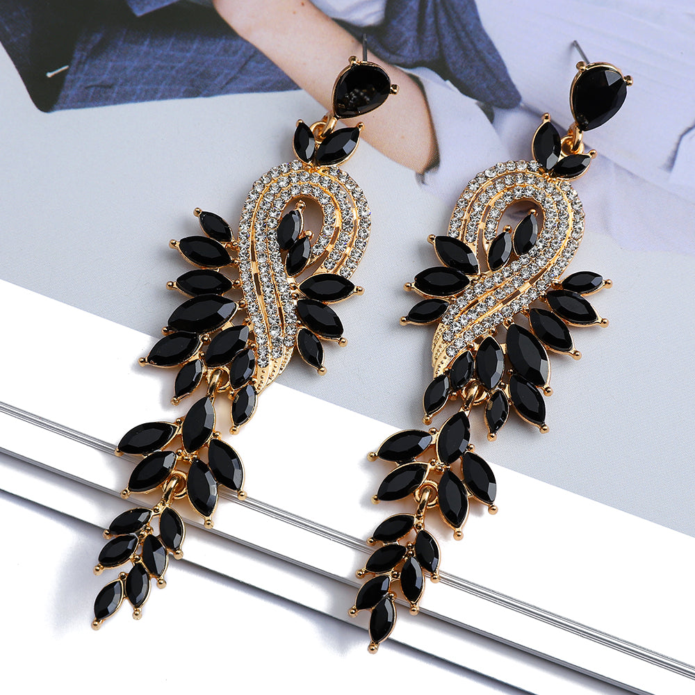 Leaves Crystal Earrings