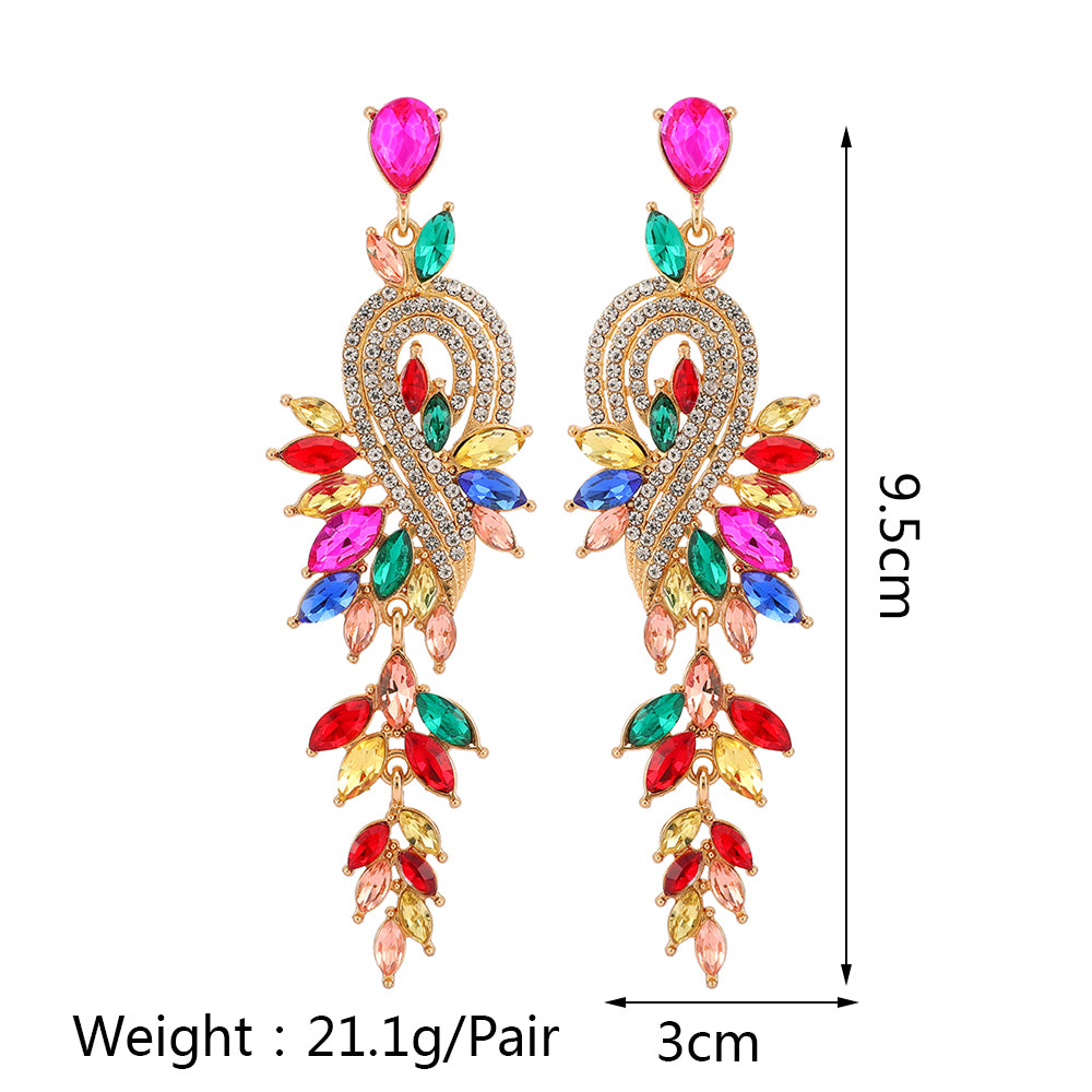 Leaves Crystal Earrings
