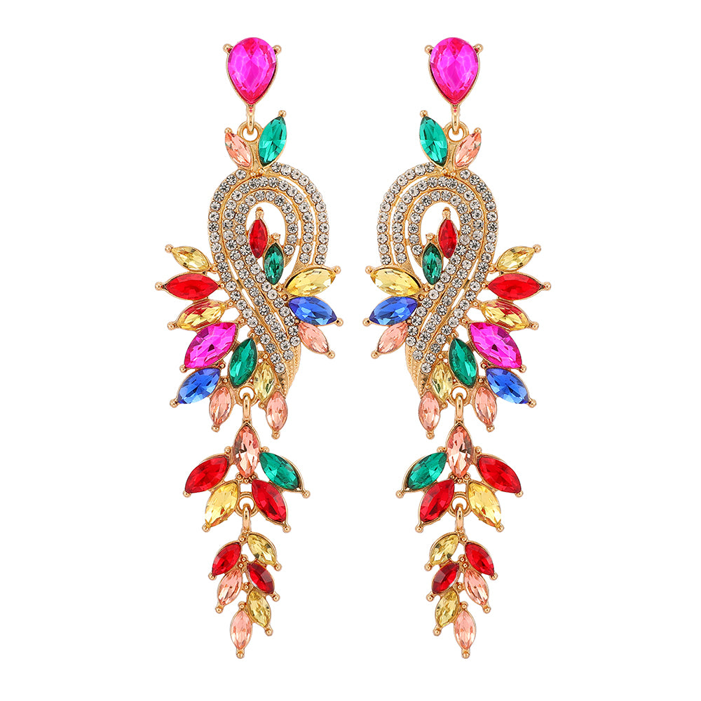 Leaves Crystal Earrings