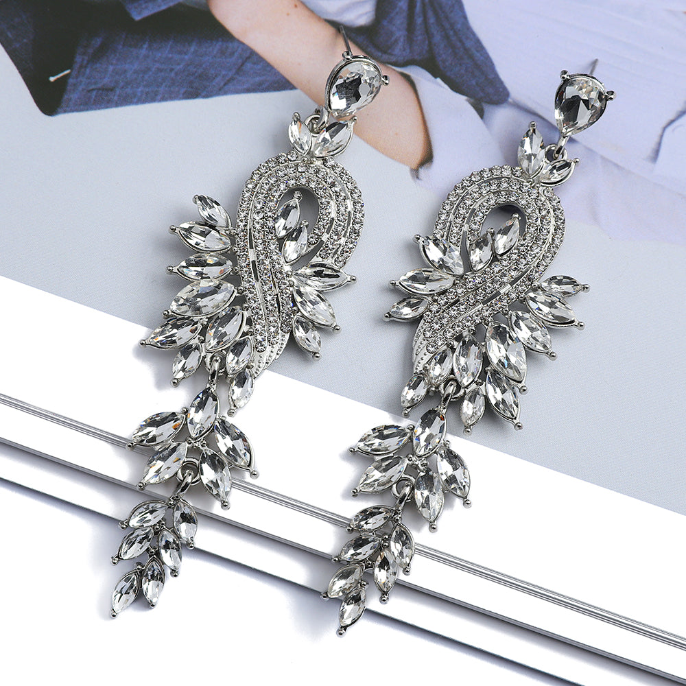 Leaves Crystal Earrings