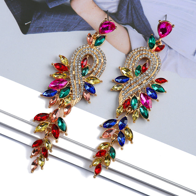 Leaves Crystal Earrings
