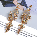 Leaves Crystal Earrings