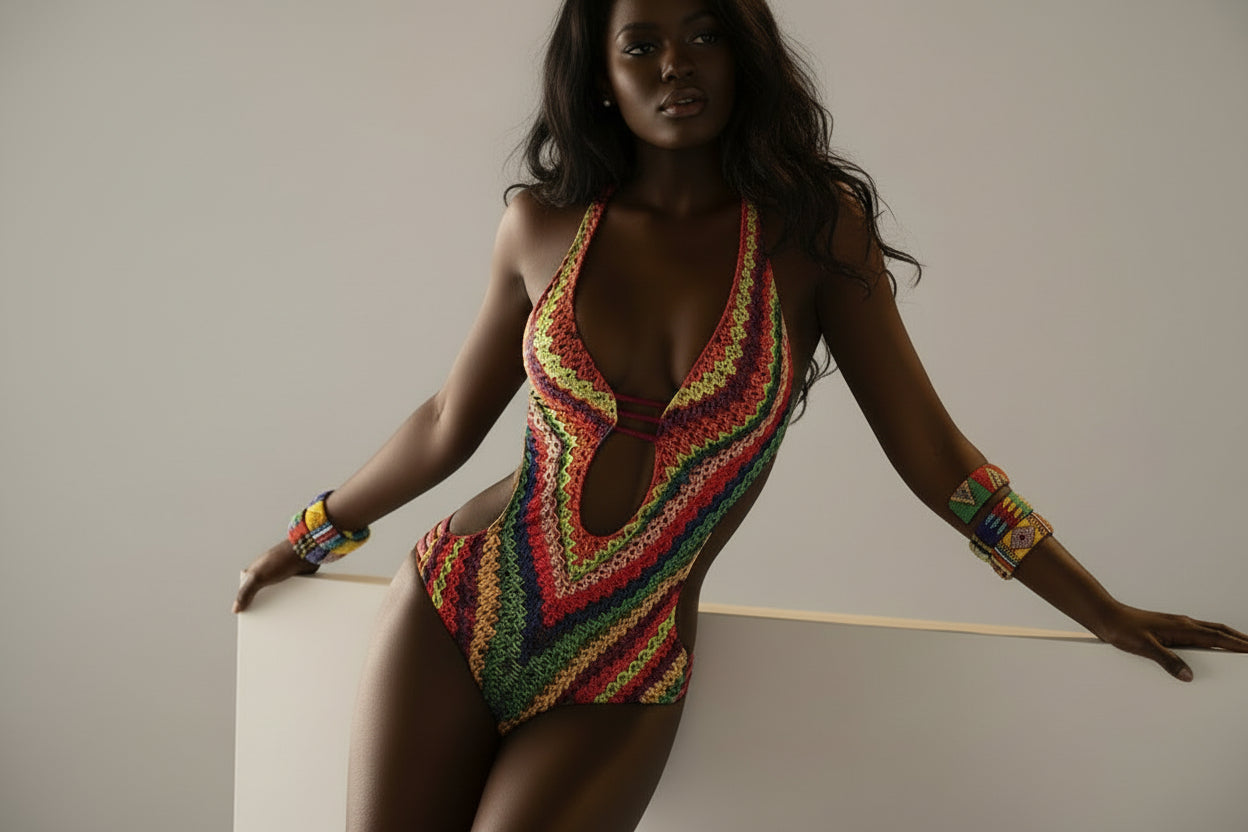 Crochet One-Piece Swimsuit | Boho Beach Swimwear for Women