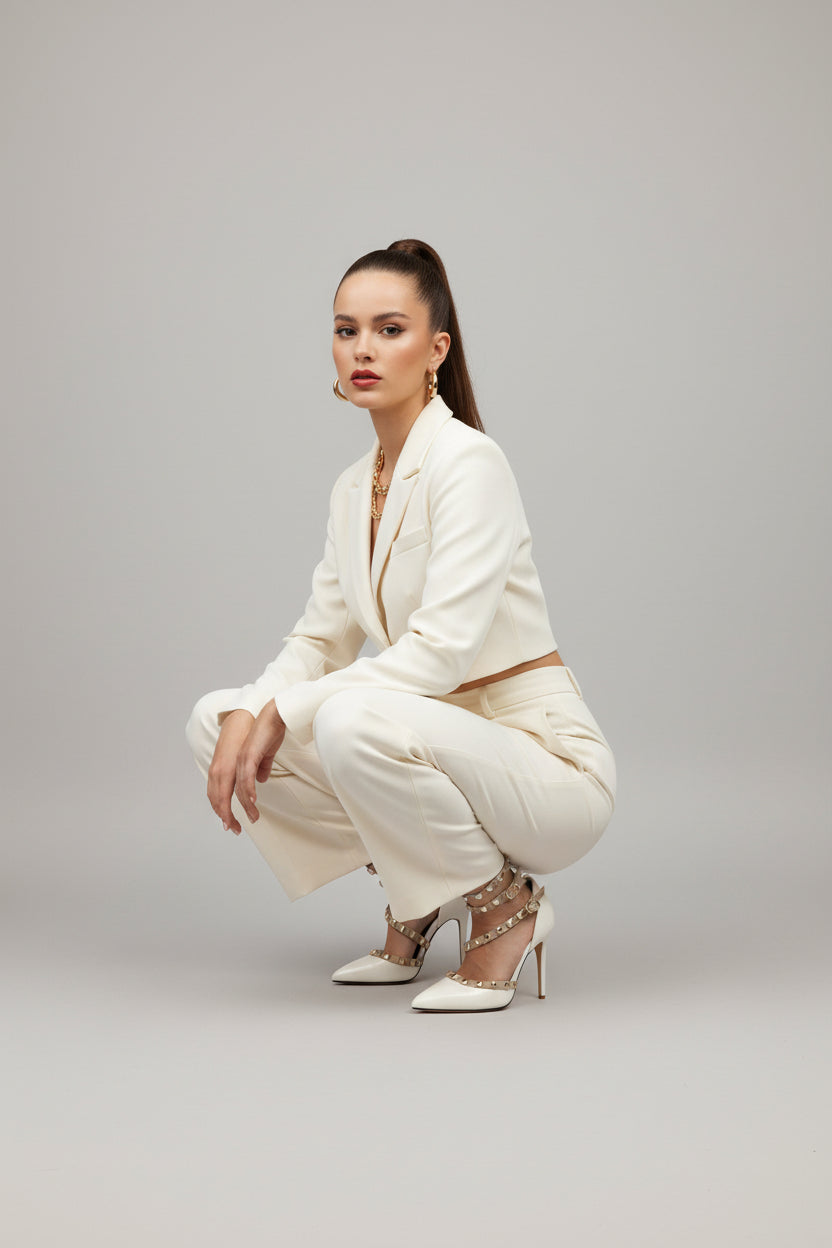 Rivet Ankle Strap Pointed-Toe Pumps | Studded Stiletto Heels