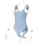 Load image into Gallery viewer, Strap Solid Bodycon Bodysuit
