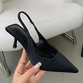 Pointed-Toe Slingback Stiletto Pumps | Bold Color Heels